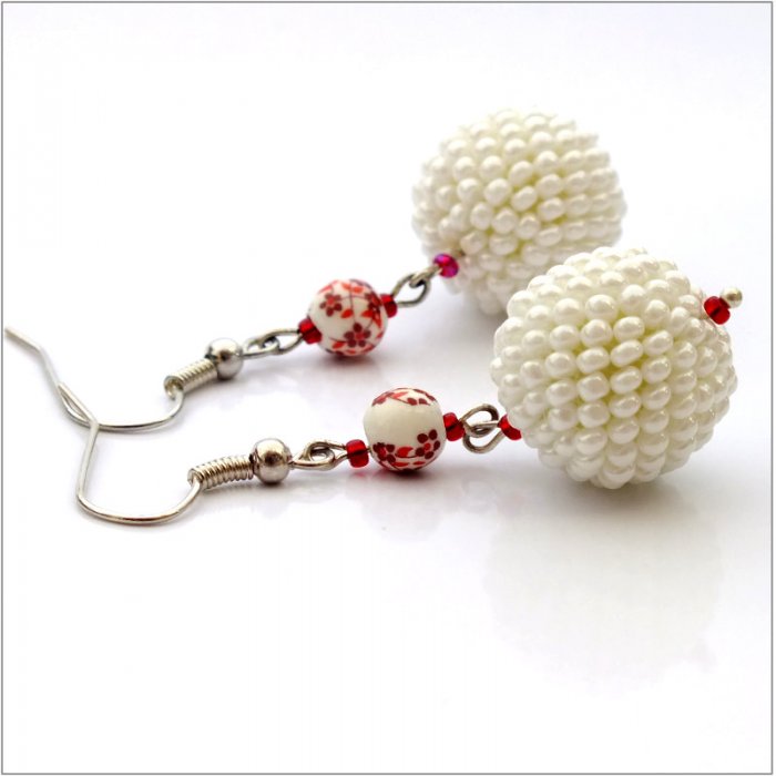 Náušnice White balls